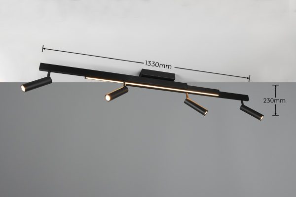 Trio T648310532 LED přisazené stropní svítidlo ZENO  | 12+4x5,5W integrovaný LED zdroj | 4x650lm | 2700-6500K