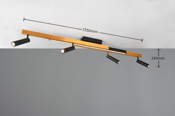 Trio T648310580 LED přisazené stropní svítidlo ZENO  | 12+4x5,5W integrovaný LED zdroj | 4x650lm | 2700-6500K