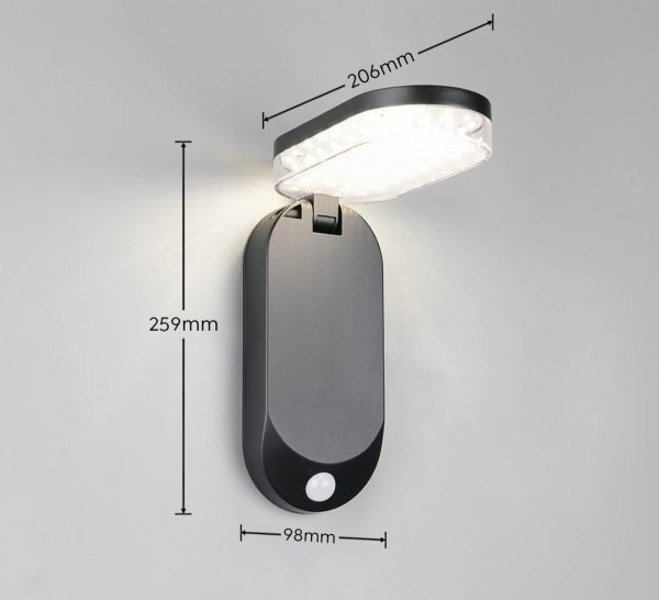 Trio TR23176102 LED solární venkovní nástěnné svítidlo LAGOAS  | 3W integrovaný LED zdroj | 350lm | 4000K