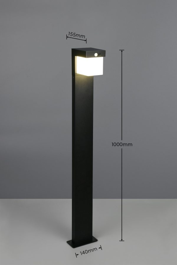 Trio TR43286132 LED solární venkovní sloupek COLOMBO  | 5,5W integrovaný LED zdroj | 650lm | 4000K