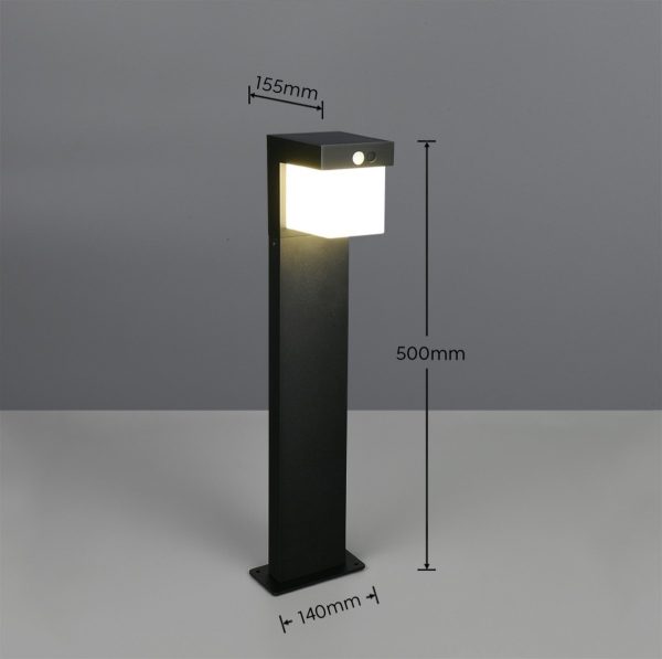 Trio TR53286132 LED solární venkovní sloupek COLOMBO  | 5,5W integrovaný LED zdroj | 650lm | 4000K