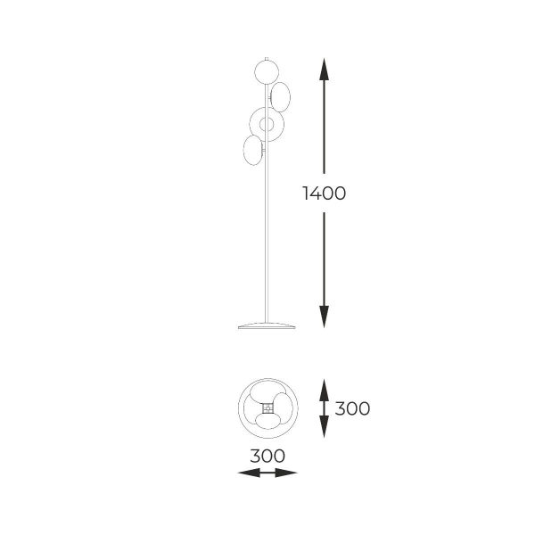 Zuma Line Z133867-028002 stojací lampa OMI  G9