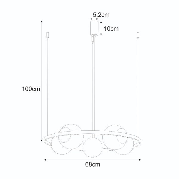 Zuma Line 002177-026170 závěsné stropní svítidlo ORBIT  E27