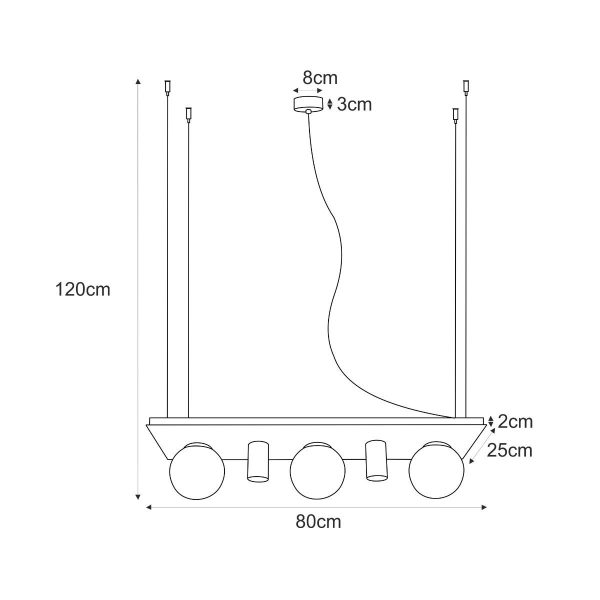 Zuma Line 003749-025970 závěsné stropní svítidlo SHELF  E14