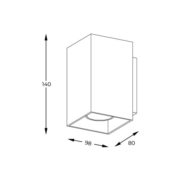 Zuma Line 003064-024534 bodové nástěnné svítidlo SQUARE  GU10