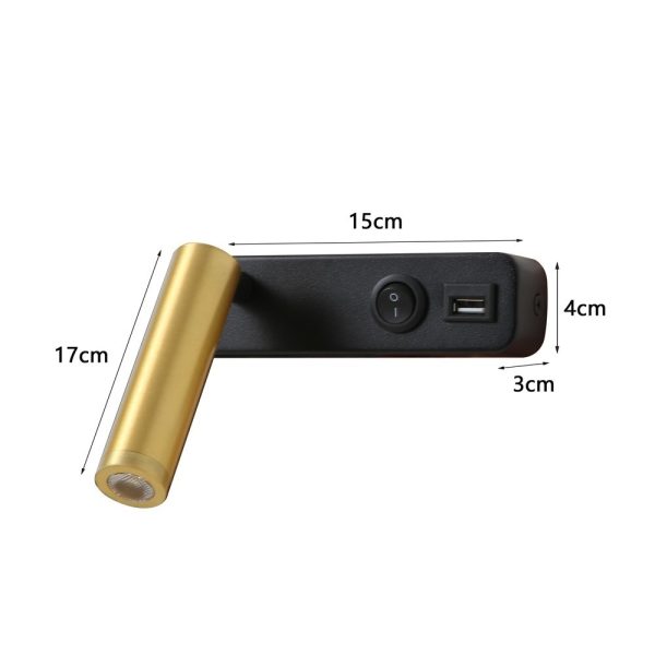 08280L LED nástěnné svítidlo GOAL USB | 3W integrovaný LED zdroj