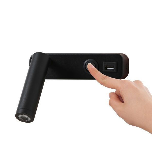 08278L LED nástěnné svítidlo GOAL USB | 3W integrovaný LED zdroj