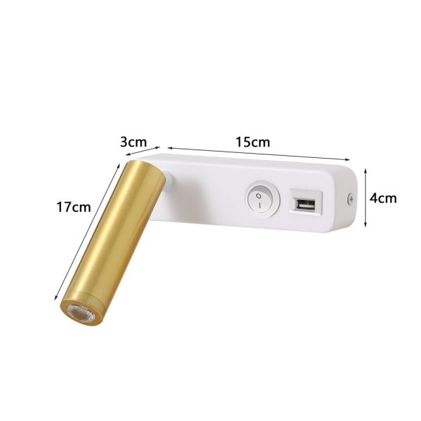 08281L LED nástěnné svítidlo GOAL USB | 3W integrovaný LED zdroj