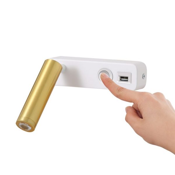 08281L LED nástěnné svítidlo GOAL USB | 3W integrovaný LED zdroj