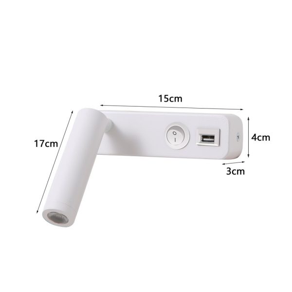 08279L LED nástěnné svítidlo GOAL USB | 3W integrovaný LED zdroj