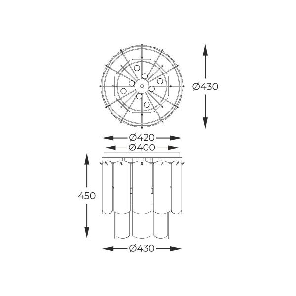Zuma Line 003064-028384 přisazené stropní svítidlo NIRA  E14