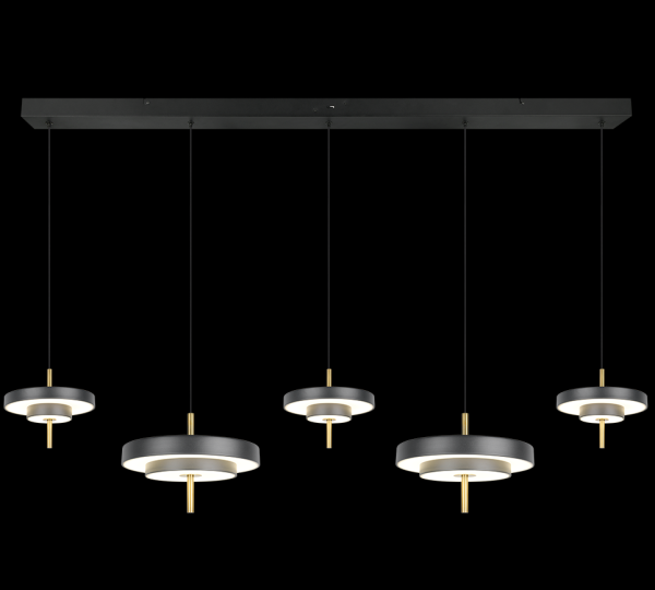 340210580_5 Trio T340210580 LED závěsné stropní svítidlo KEATON | 50W integrovaný LED zdroj | 1x5900lm | 2300+3000+4000K | na lanku | Trio - SwitchDimmer | černá | zlatá
