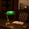 Rabalux 4038 Bank Klasická stolní lampička | E27 | Barevný kov | Bronz | Zelená